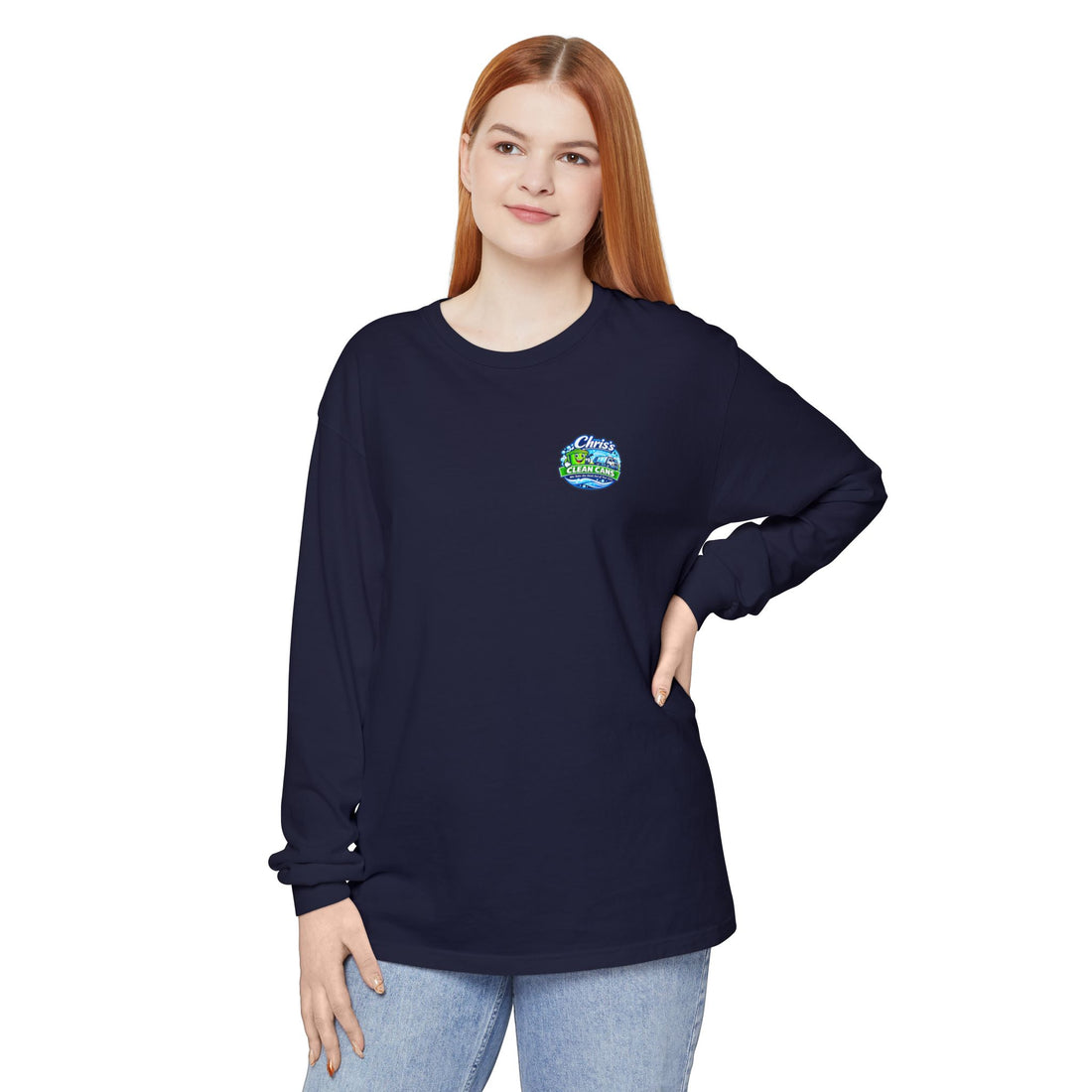 Chris's Clean Cans Long Sleeve Crew Neck T-Shirt