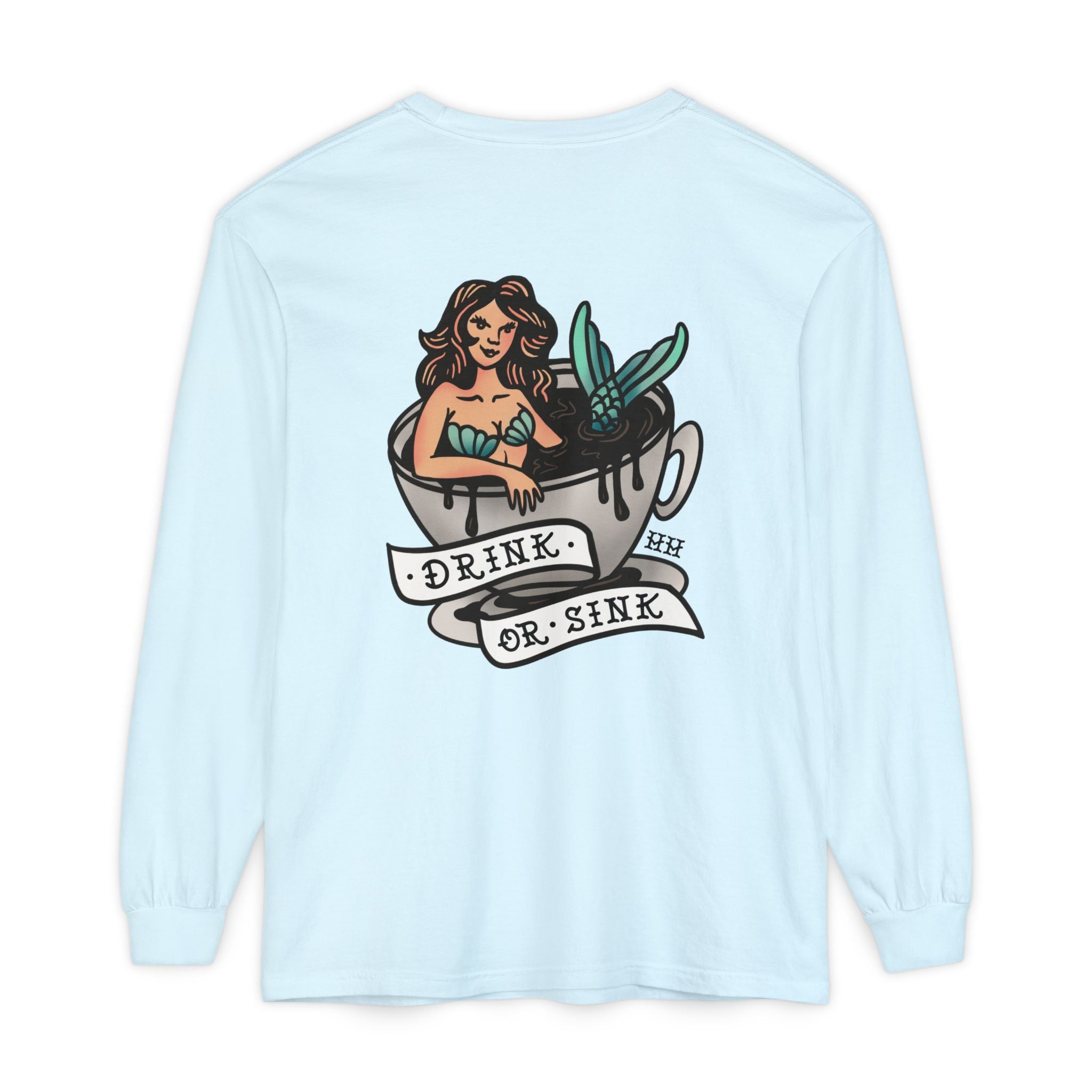 Harpoon Hanna's 'Drink or Sink' Long Sleeve Crew Neck T-Shirt